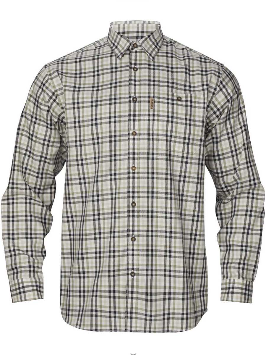 HARKILA Milford Shirt - Mens Fine Twill Cotton - Rosin / Deep Well