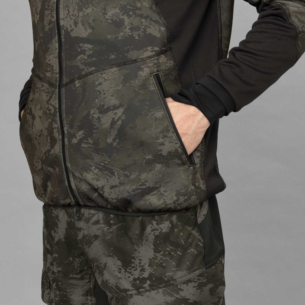 HARKILA NOCTYX Camo Fleece Jacket - Mens - AXIS MSP Black