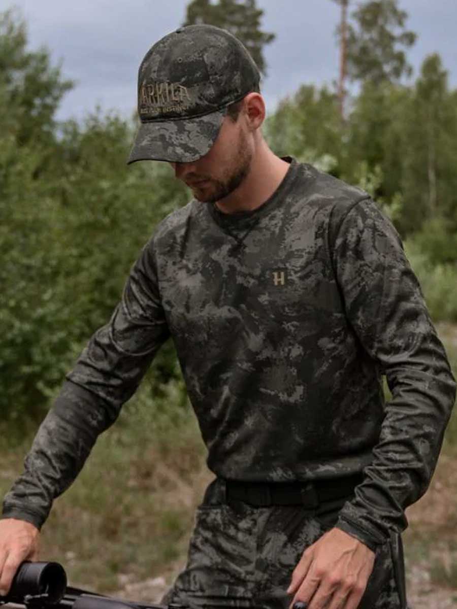 HARKILA NOCTYX Camo Long Sleeved T-shirt - Mens - AXIS MSP Black