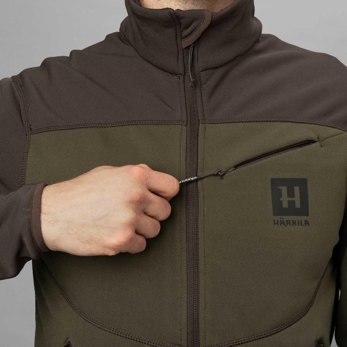 HARKILA Olaf Fleece Jacket - Mens -Willow Green / Shadow Grey