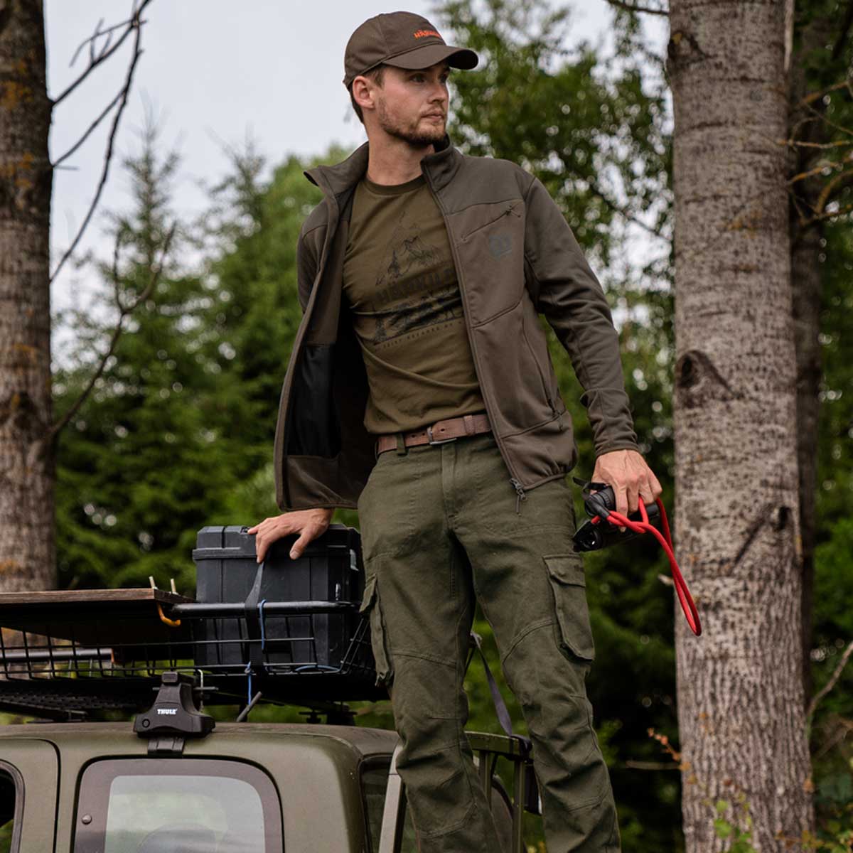 HARKILA Olaf Fleece Jacket - Mens -Willow Green / Shadow Grey