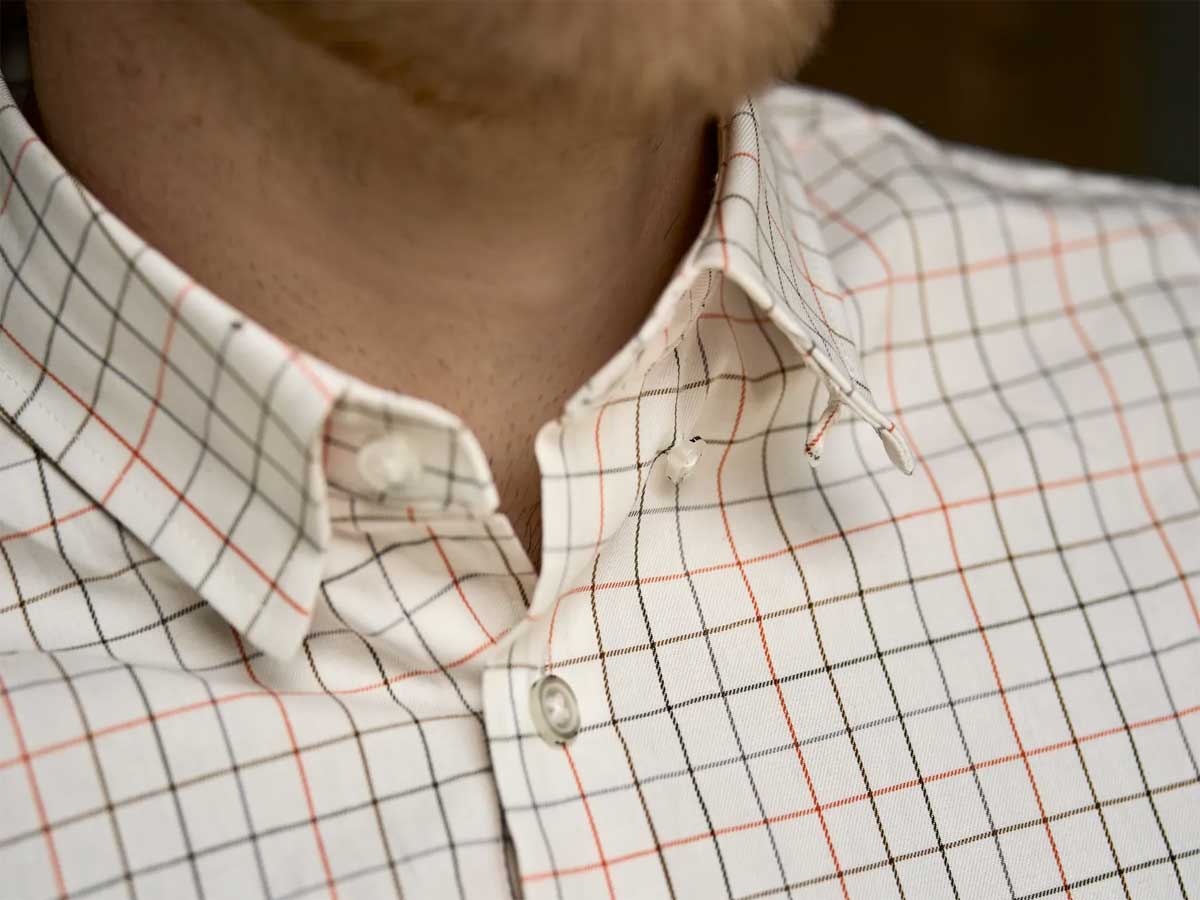 HARKILA Portfield Long Sleeve Shirt - Mens - Mandarin Check