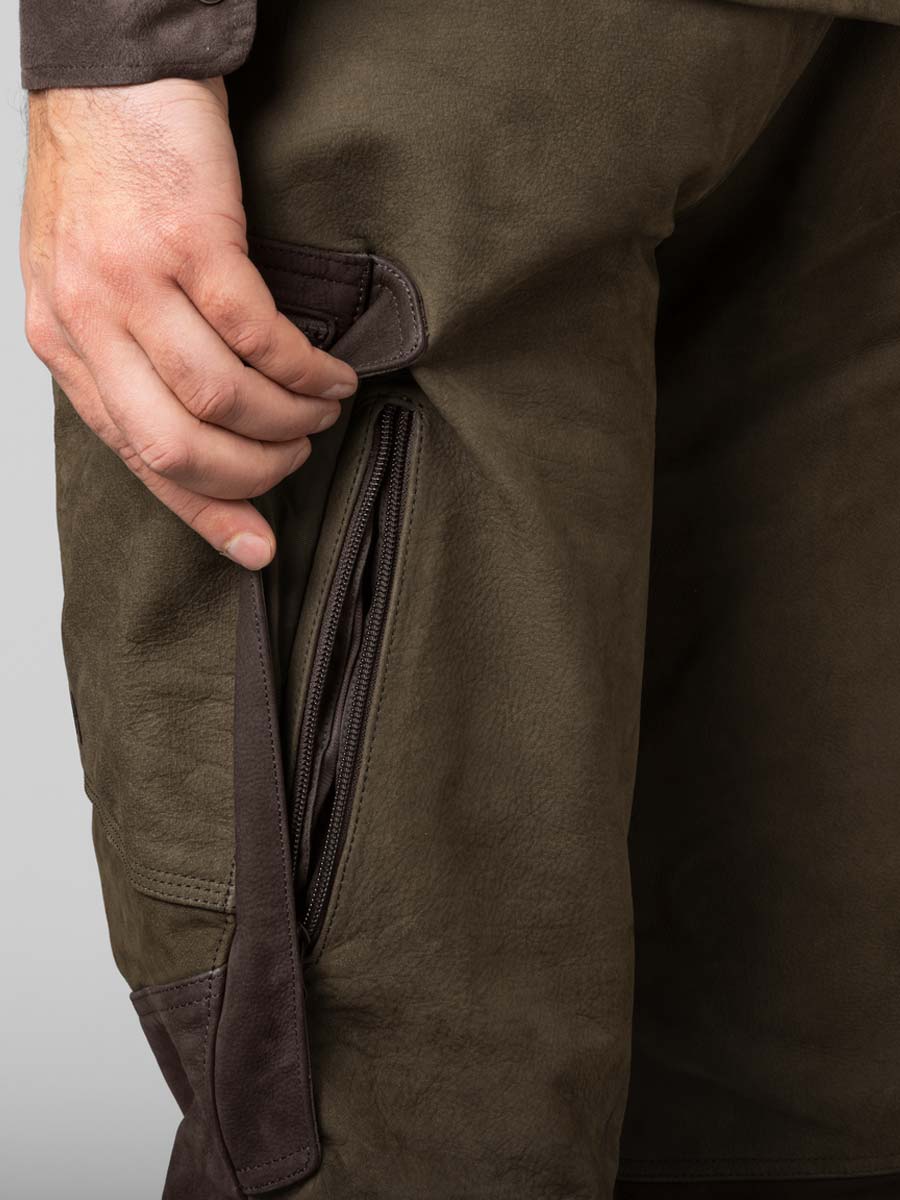 HARKILA Pro Hunter Leather Trousers - Mens - Willow Green