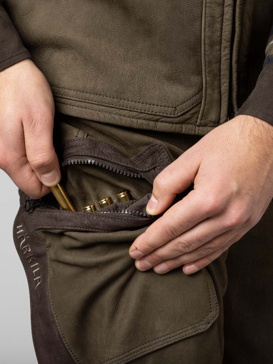 HARKILA Pro Hunter Leather Trousers - Mens - Willow Green