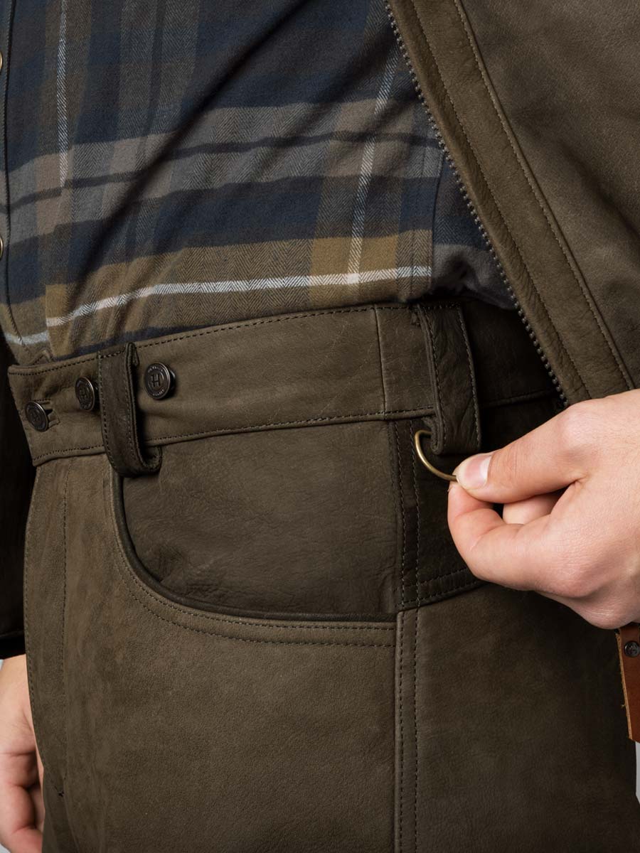 HARKILA Pro Hunter Leather Trousers - Mens - Willow Green
