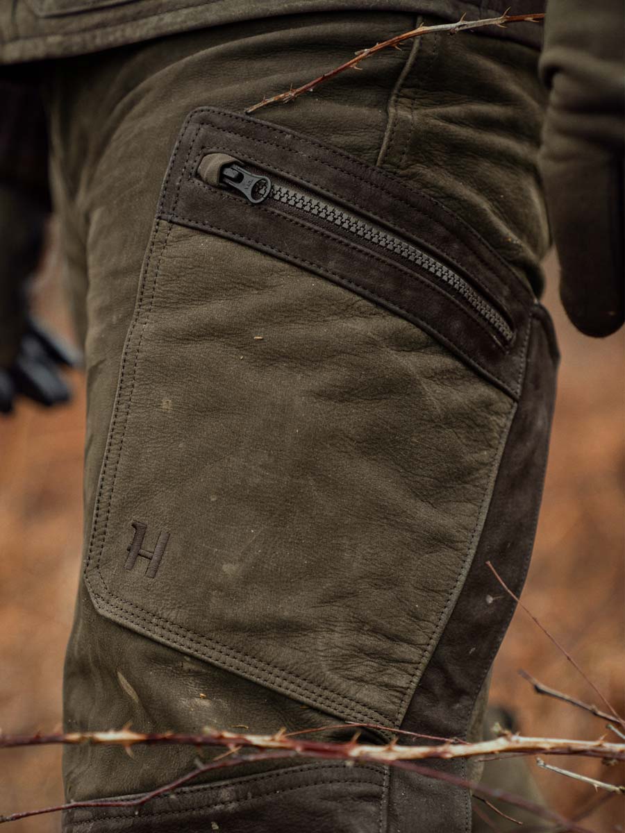 HARKILA Pro Hunter Leather Trousers - Mens - Willow Green
