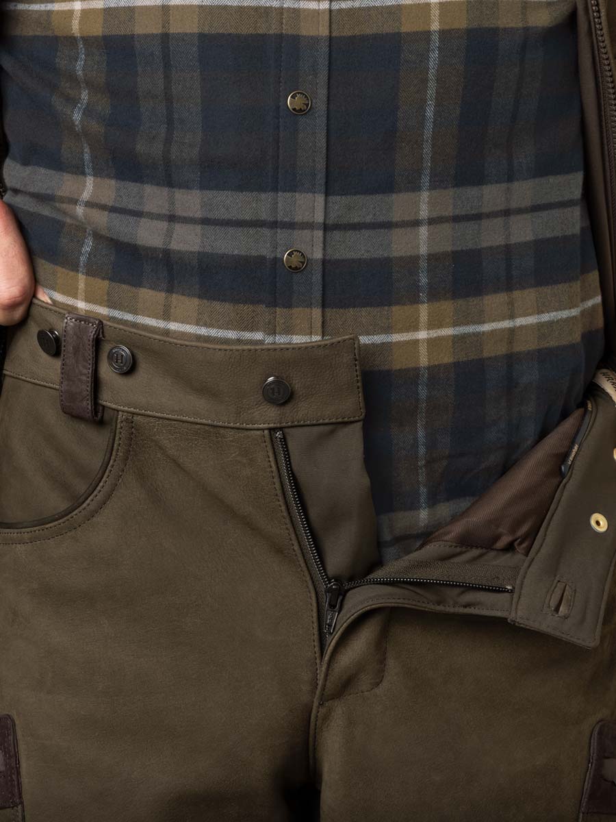 HARKILA Pro Hunter Leather Trousers - Mens - Willow Green