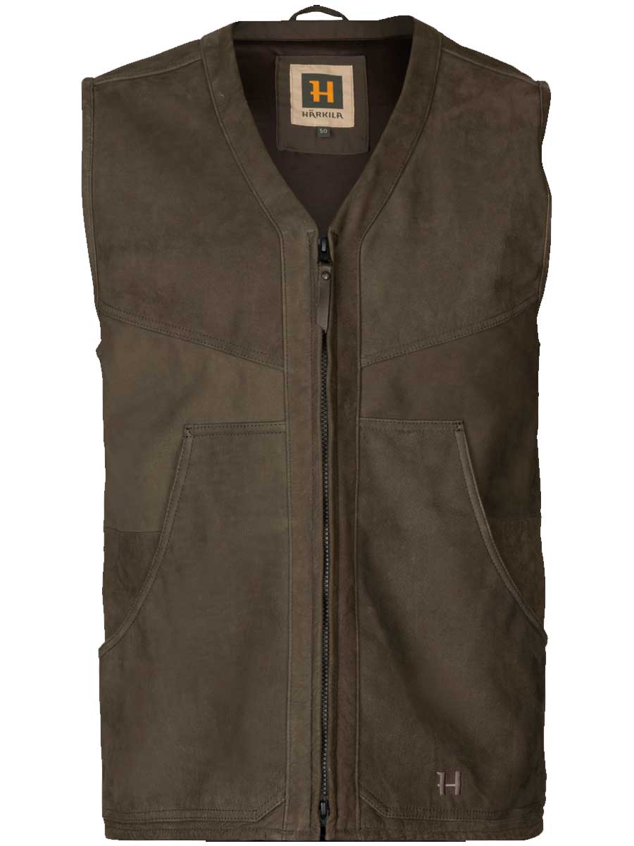 HARKILA Pro Hunter Leather Waistcoat - Mens - Willow Green