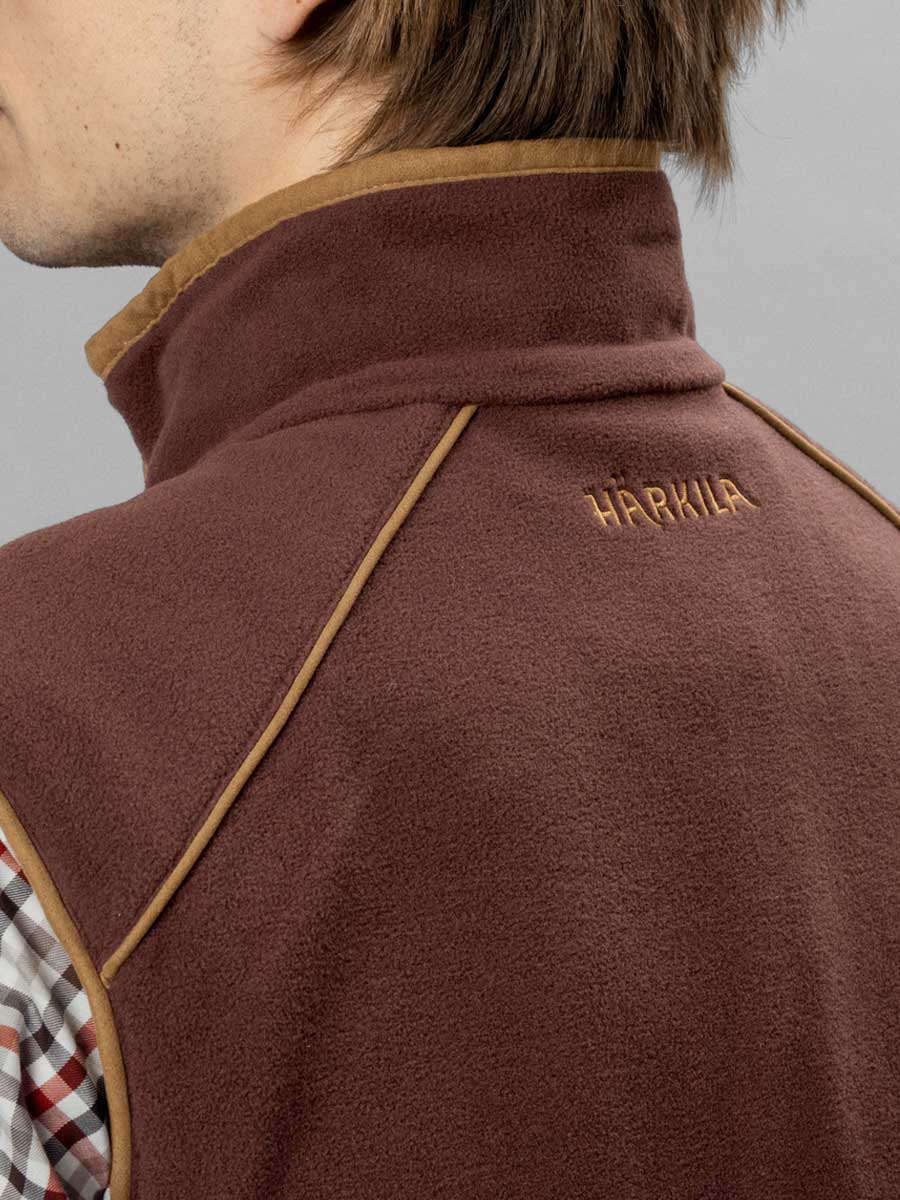 HARKILA Sandhem Fleece Gilet - Mens Polartec - Burgundy