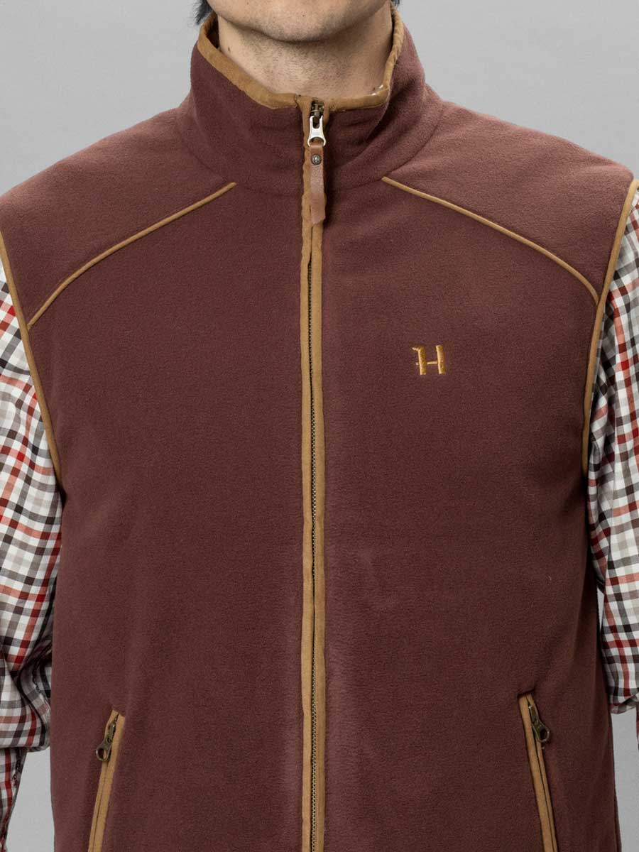 HARKILA Sandhem Fleece Gilet - Mens Polartec - Burgundy