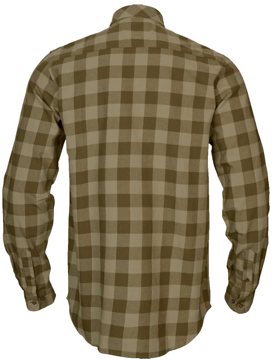 HARKILA Scandinavian Long Sleeve Shirt - Mens - Dark Olive Check
