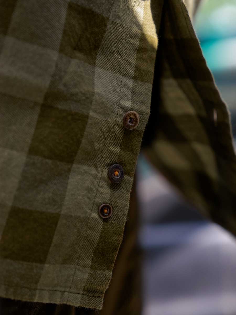 HARKILA Scandinavian Long Sleeve Shirt - Mens - Dark Olive Check