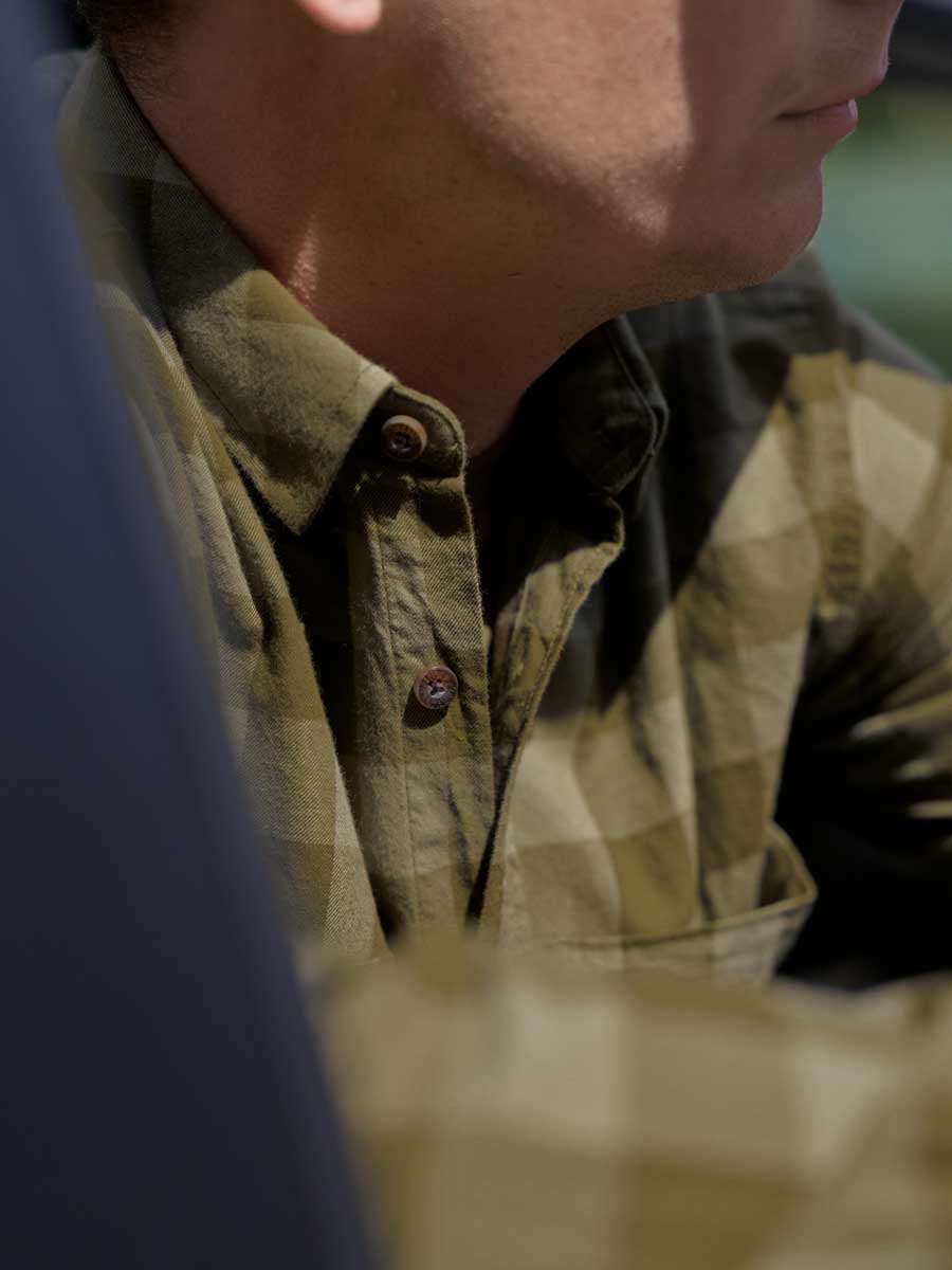 HARKILA Scandinavian Long Sleeve Shirt - Mens - Dark Olive Check