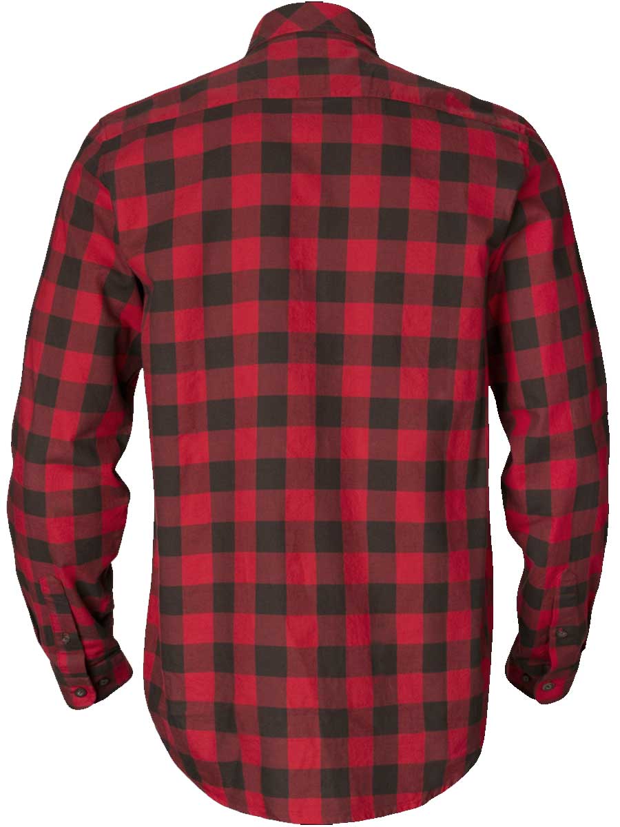 HARKILA Scandinavian Long Sleeve Shirt - Mens - Red Check