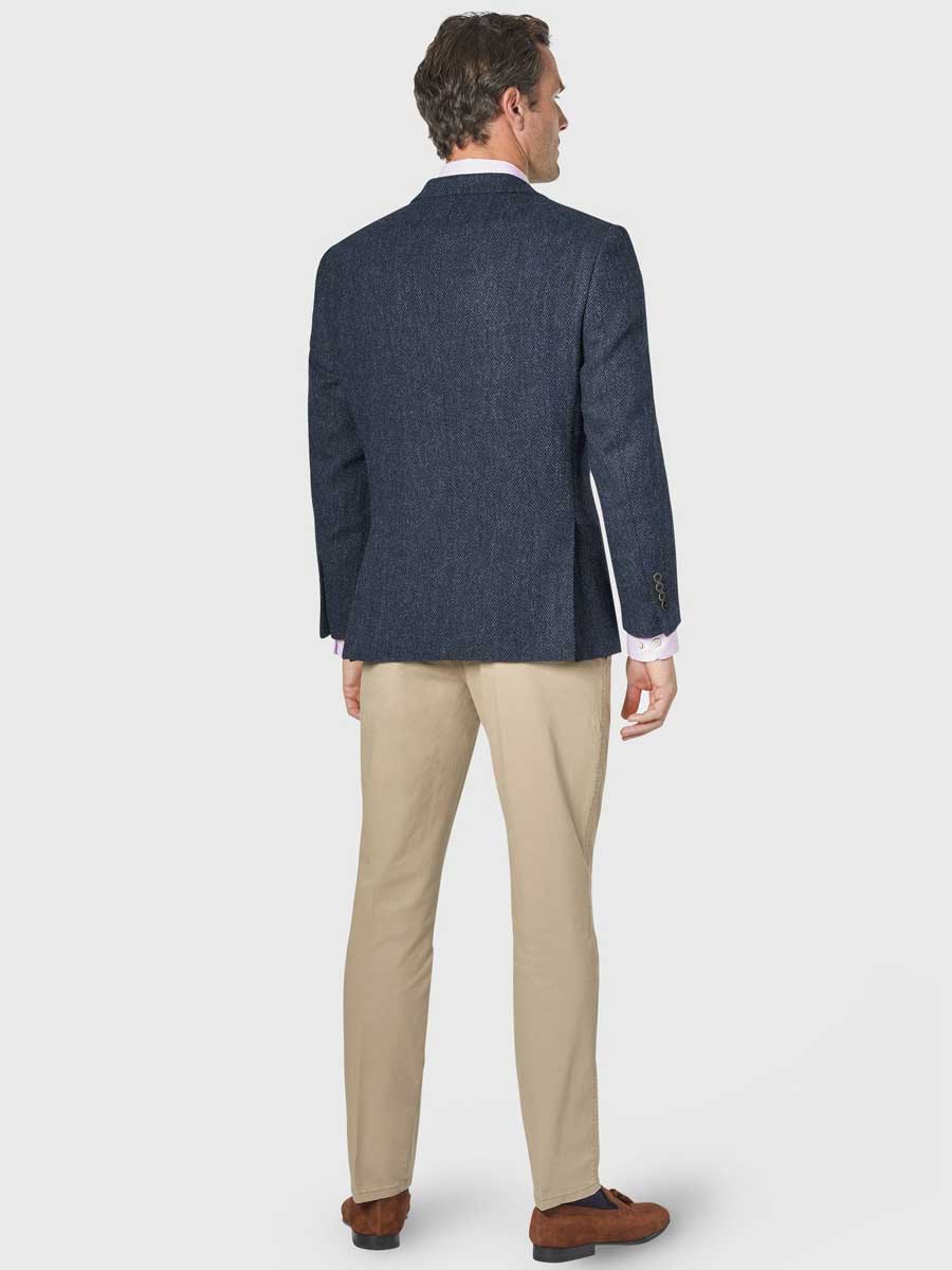 HARRIS TWEED Jacket - Mens Stranrear - Navy Herringbone