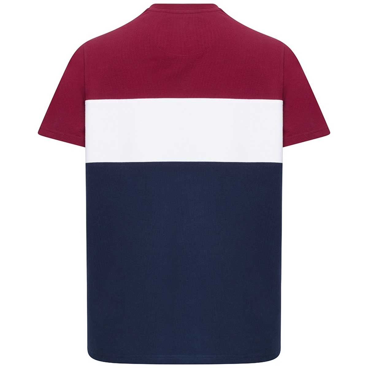 HOGGS OF FIFE Dalbeattie Colour Block T-Shirt - Men's - Burgundy, Navy & White