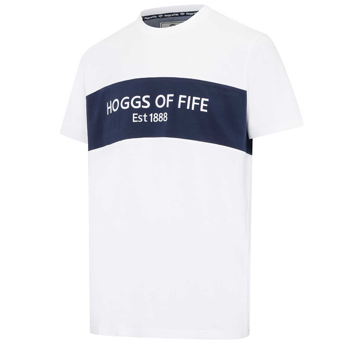 HOGGS OF FIFE Dalbeattie Colour Block T-Shirt - Men's - Navy & White