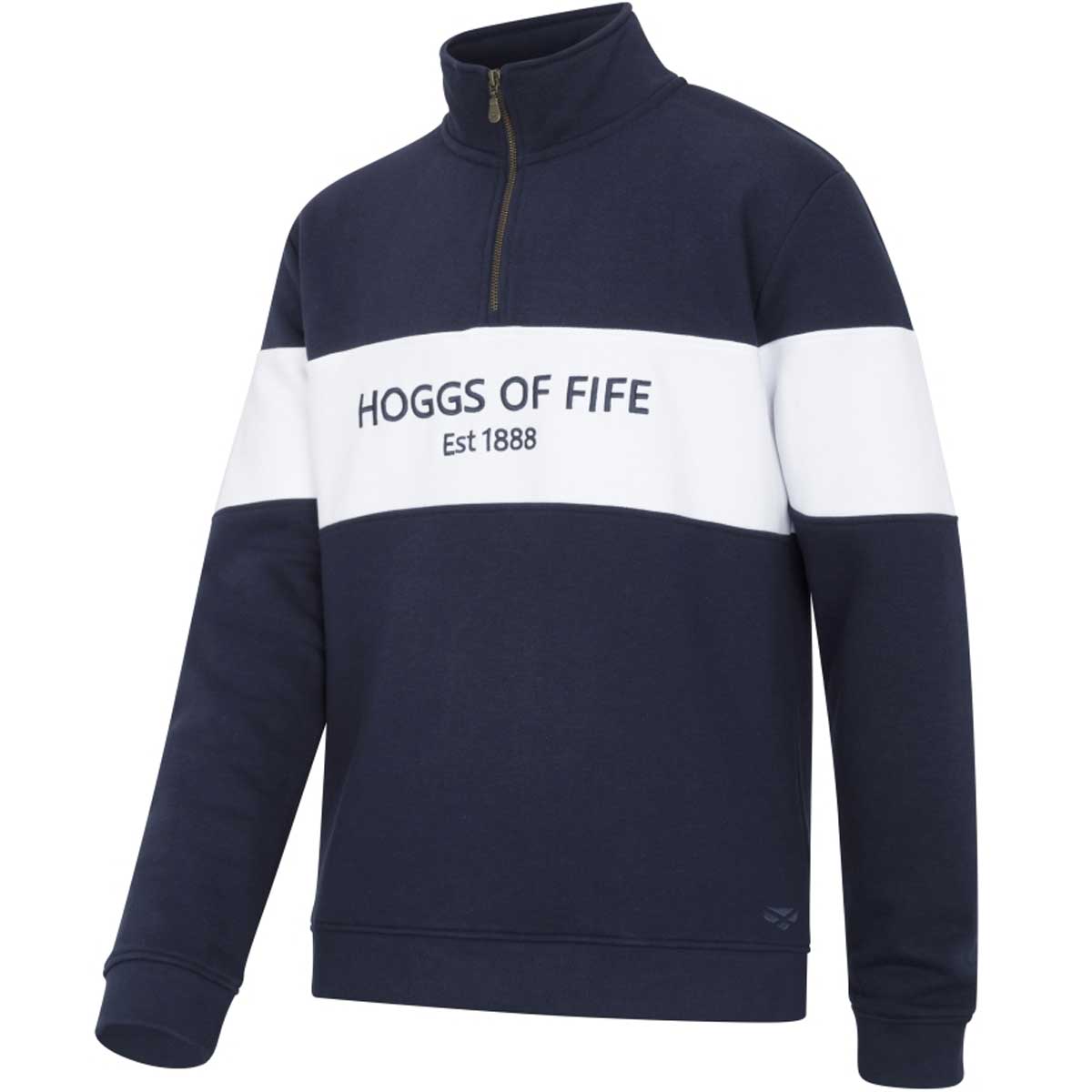 HOGGS OF FIFE Dumfries 1888 1/4 Zip Sweatshirt - Men's - Navy & White