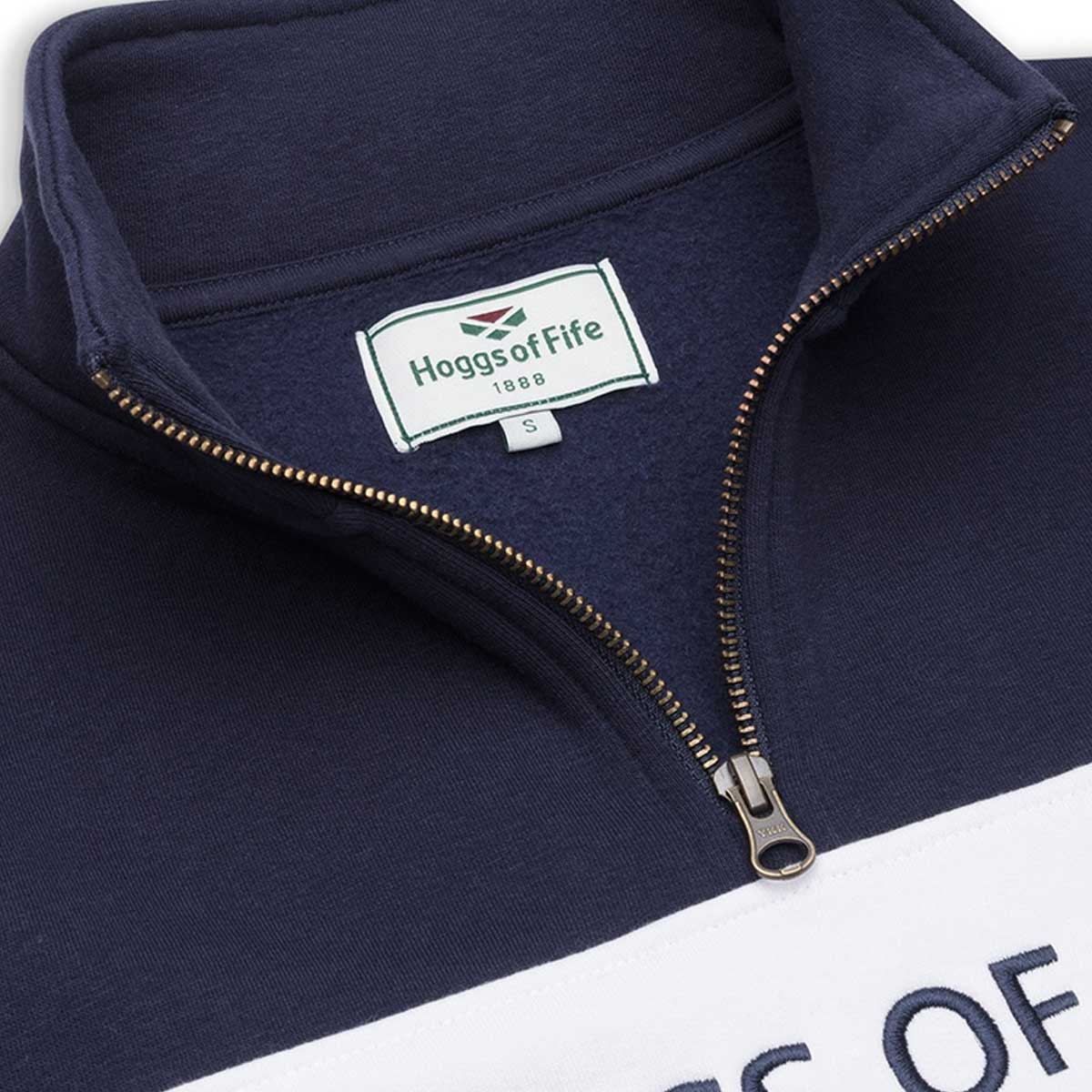HOGGS OF FIFE Dumfries 1888 1/4 Zip Sweatshirt - Women's - Navy & White