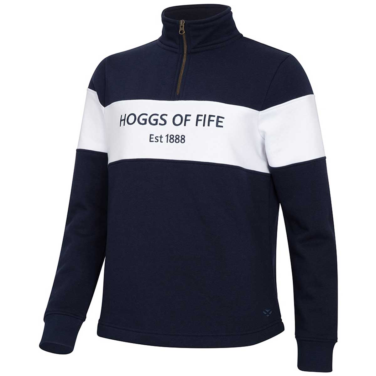 HOGGS OF FIFE Dumfries 1888 1/4 Zip Sweatshirt - Women's - Navy & White