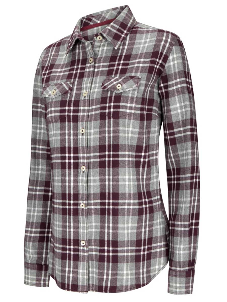 HOGGS OF FIFE Eilidh Flannel Shirt - Women's - Marled Merlot