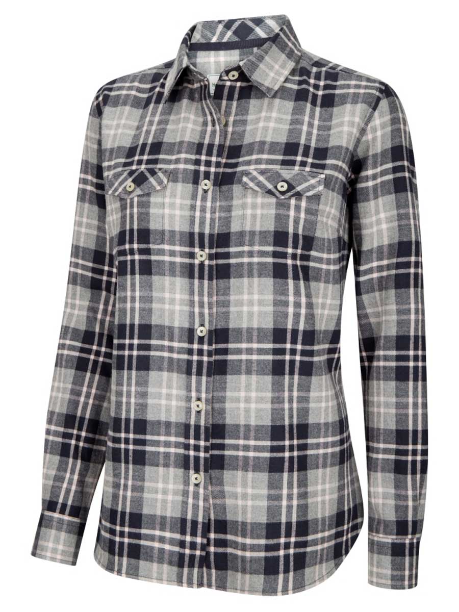 HOGGS OF FIFE Eilidh Flannel Shirt - Women's - Marled Navy