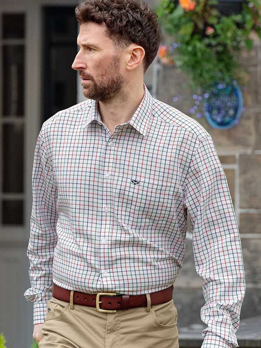 HOGGS OF FIFE Fernie Bamboo Shirt - Mens - Green / Red / Blue