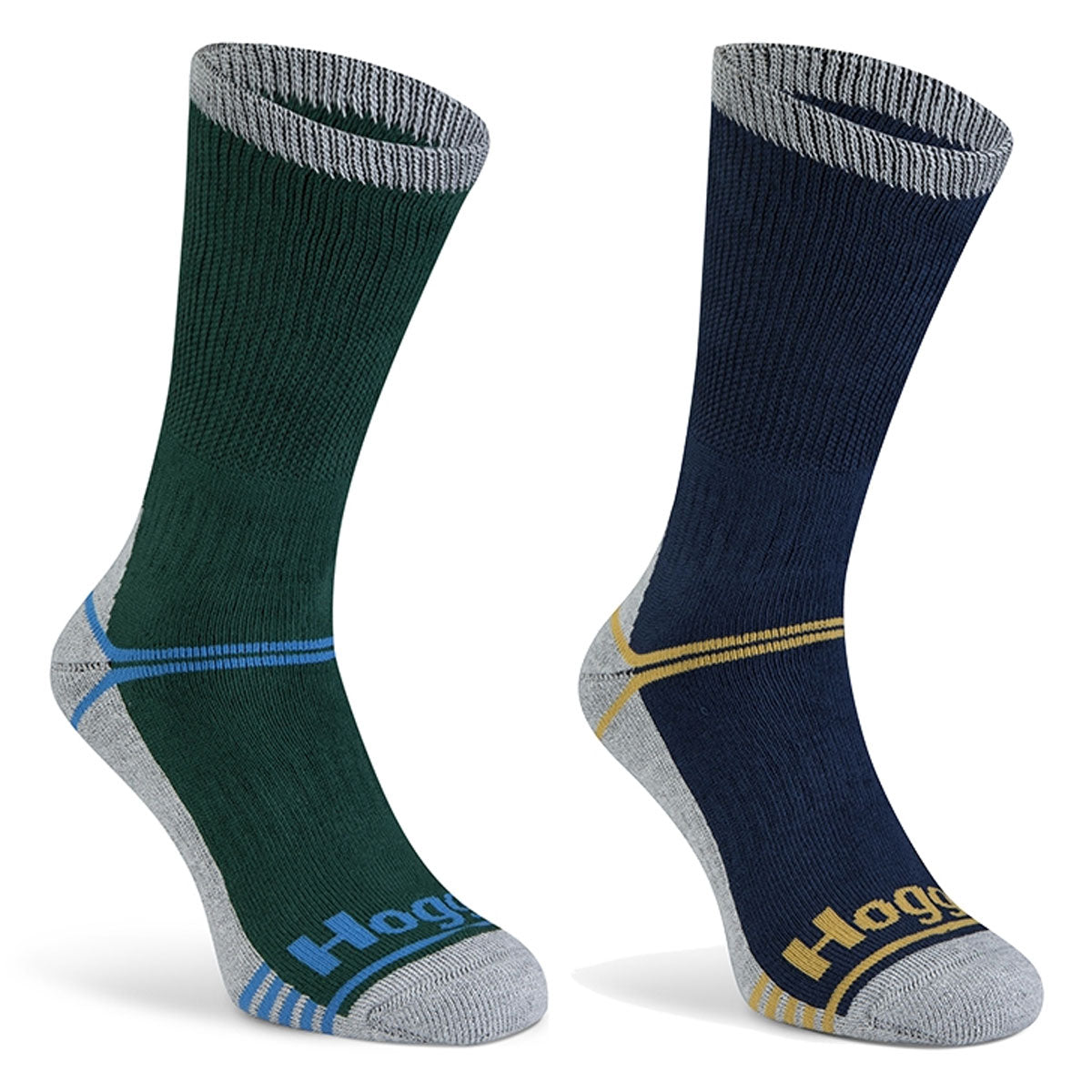 HOGGS OF FIFE Field & Outdoor Coolmax Socks - Twin Pack - Green / Navy