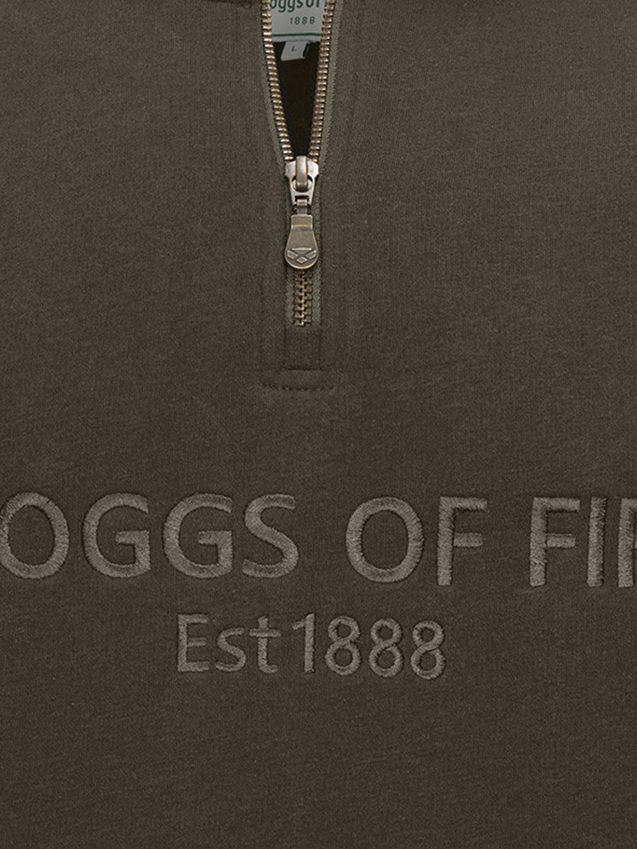 HOGGS OF FIFE Galloway 1888 Plain 1/4 Zip Sweatshirt - Men's - Forest Green