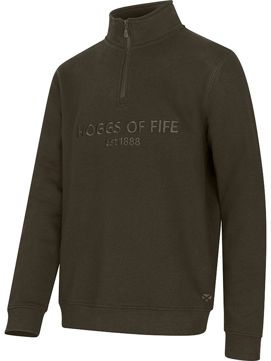 HOGGS OF FIFE Galloway 1888 Plain 1/4 Zip Sweatshirt - Men's - Forest Green