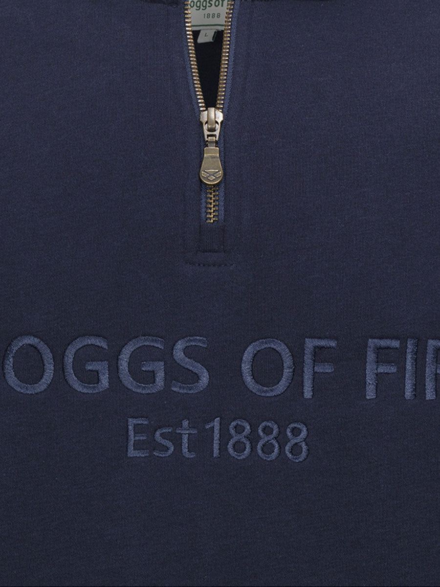 HOGGS OF FIFE Galloway 1888 Plain 1/4 Zip Sweatshirt - Men's - Navy