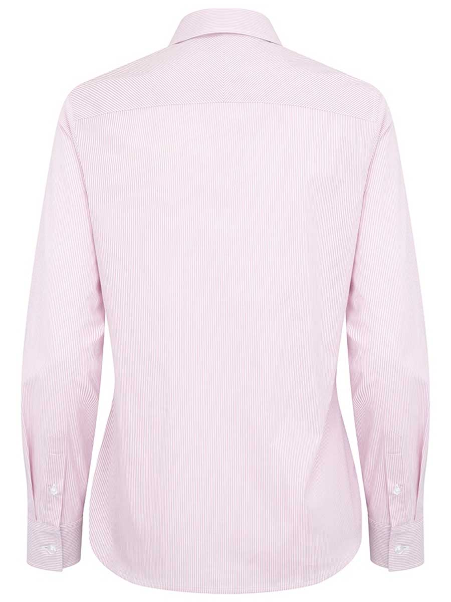 HOGGS OF FIFE Ingliston Stretch Stripe Shirt - Womens - Pink/White