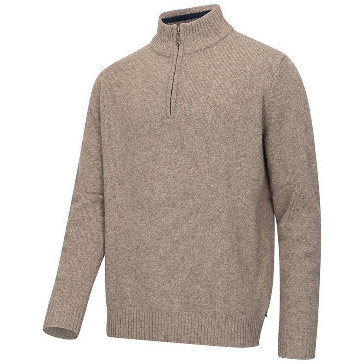 HOGGS OF FIFE Lothian II 1/4 Zip Pullover – Men's – Oatmeal Marl