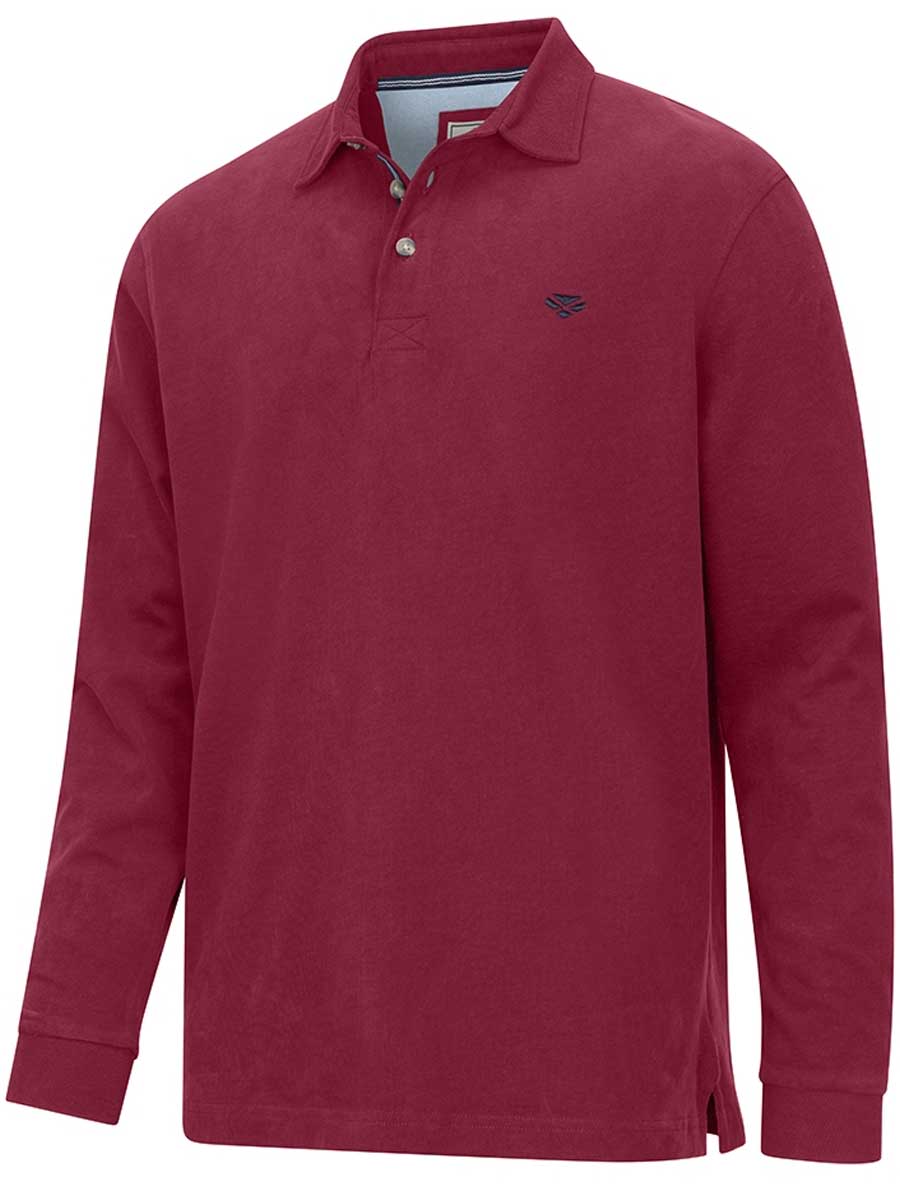 HOGGS OF FIFE Moffat Long Sleeve Rugby Shirt - Mens - Burgundy