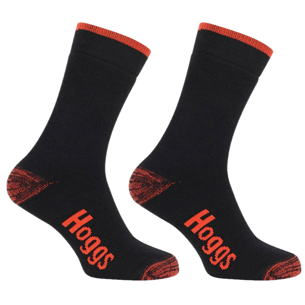 HOGGS OF FIFE Performance Thermal Work Socks - (Twin Pack) - Black