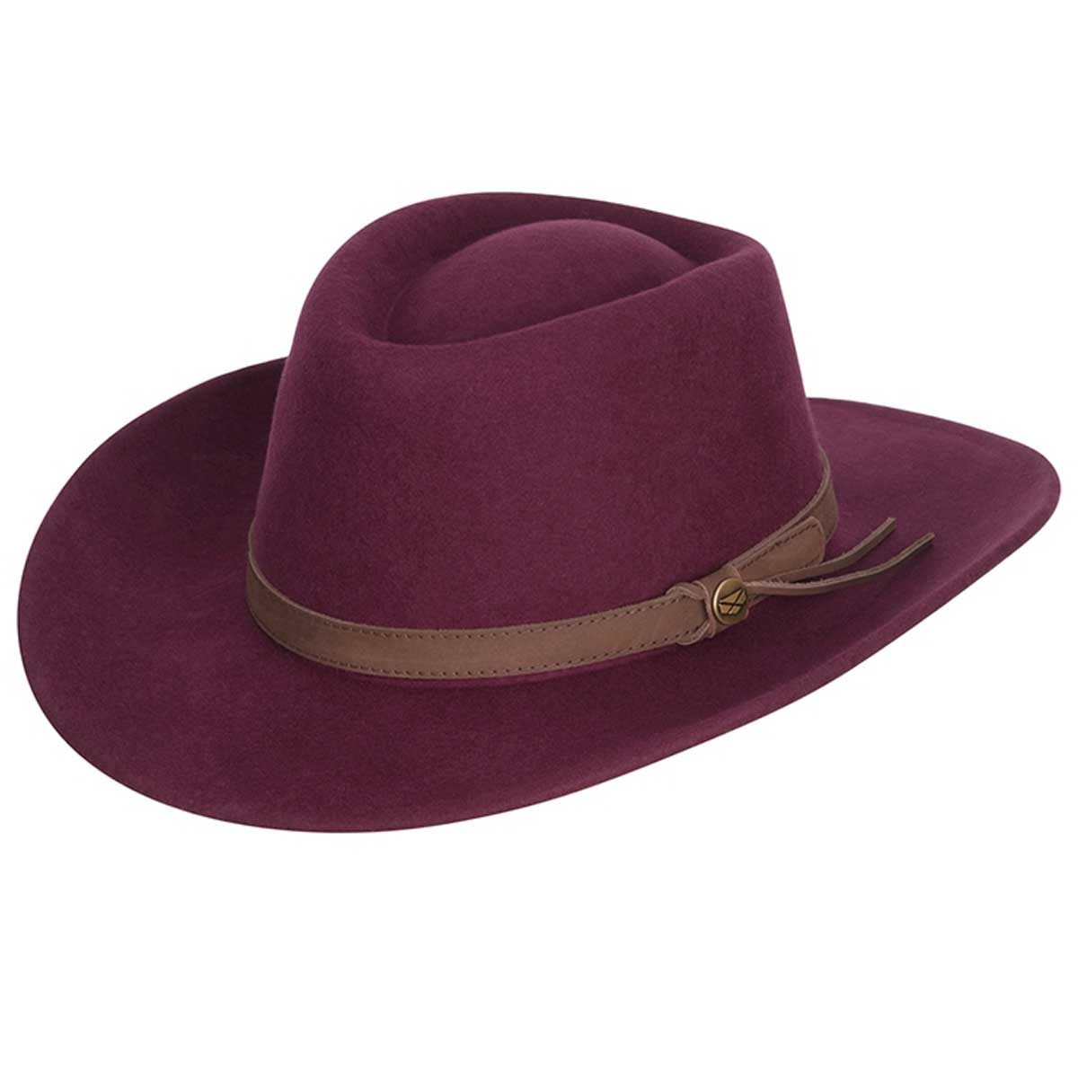 HOGGS OF FIFE Perth Crushable Felt Hat - Merlot