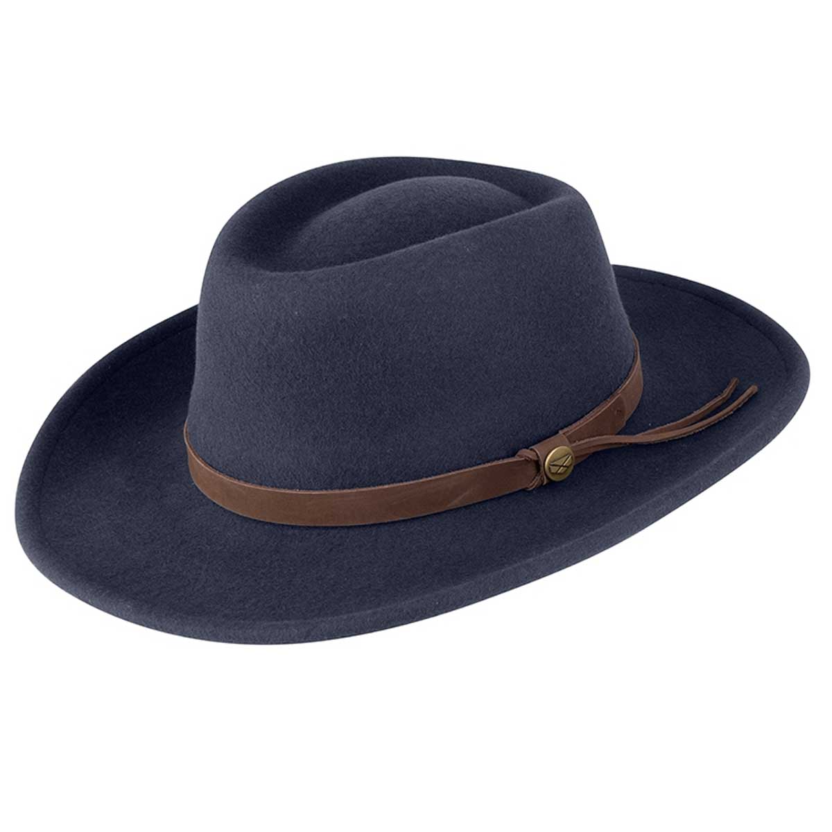 HOGGS OF FIFE Perth Crushable Felt Hat - Navy