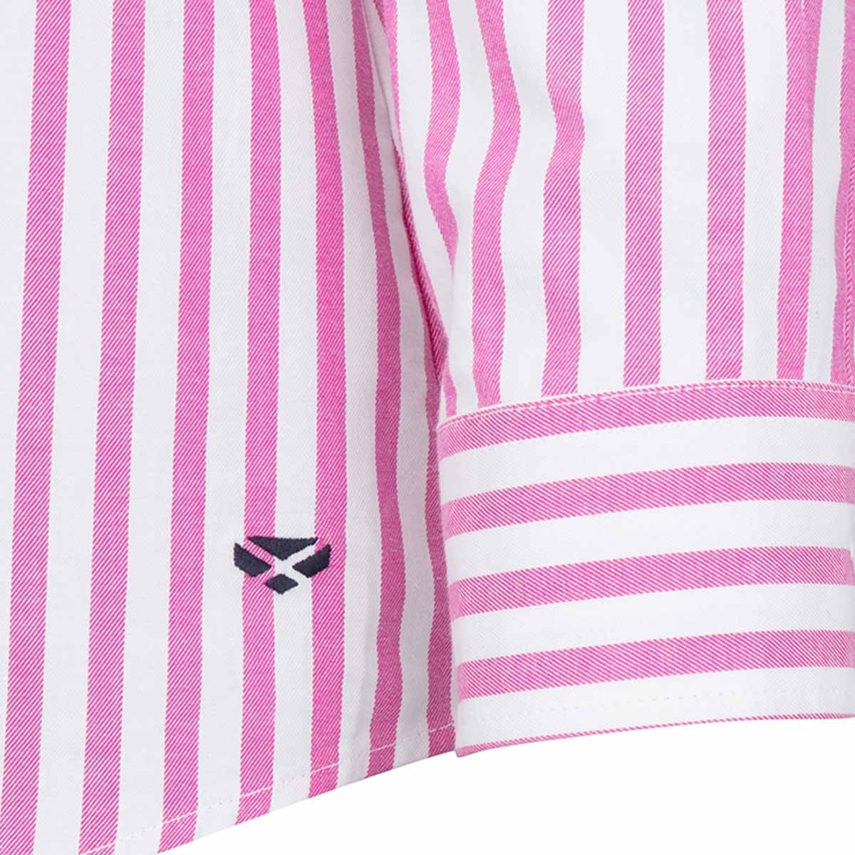HOGGS OF FIFE Sophia Oversized Stripe Shirt - Womens - Pink