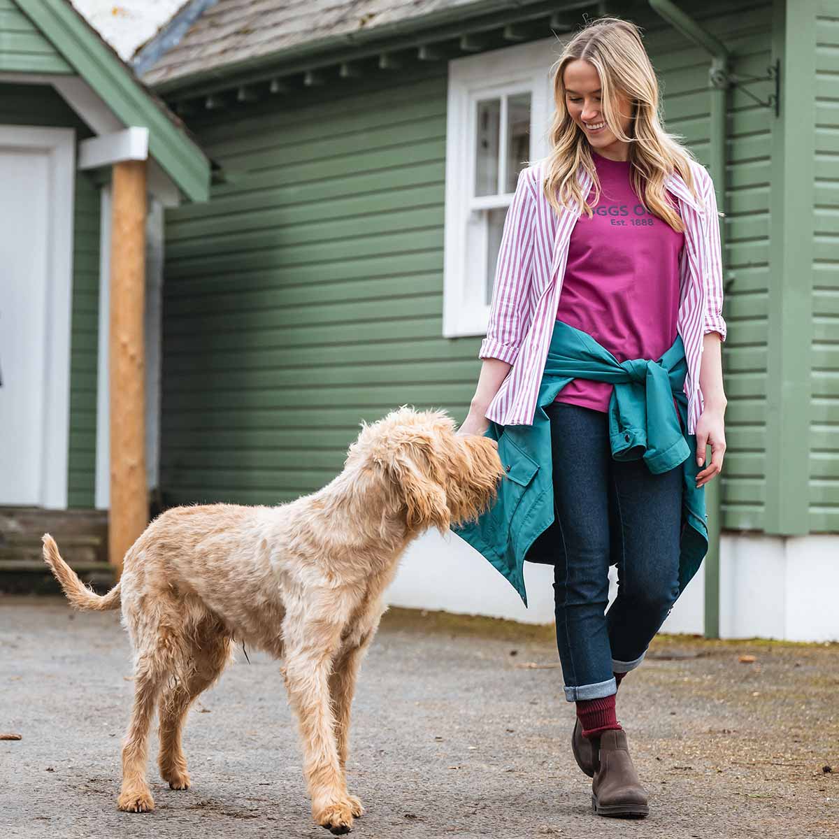 HOGGS OF FIFE Sophia Oversized Stripe Shirt - Womens - Pink