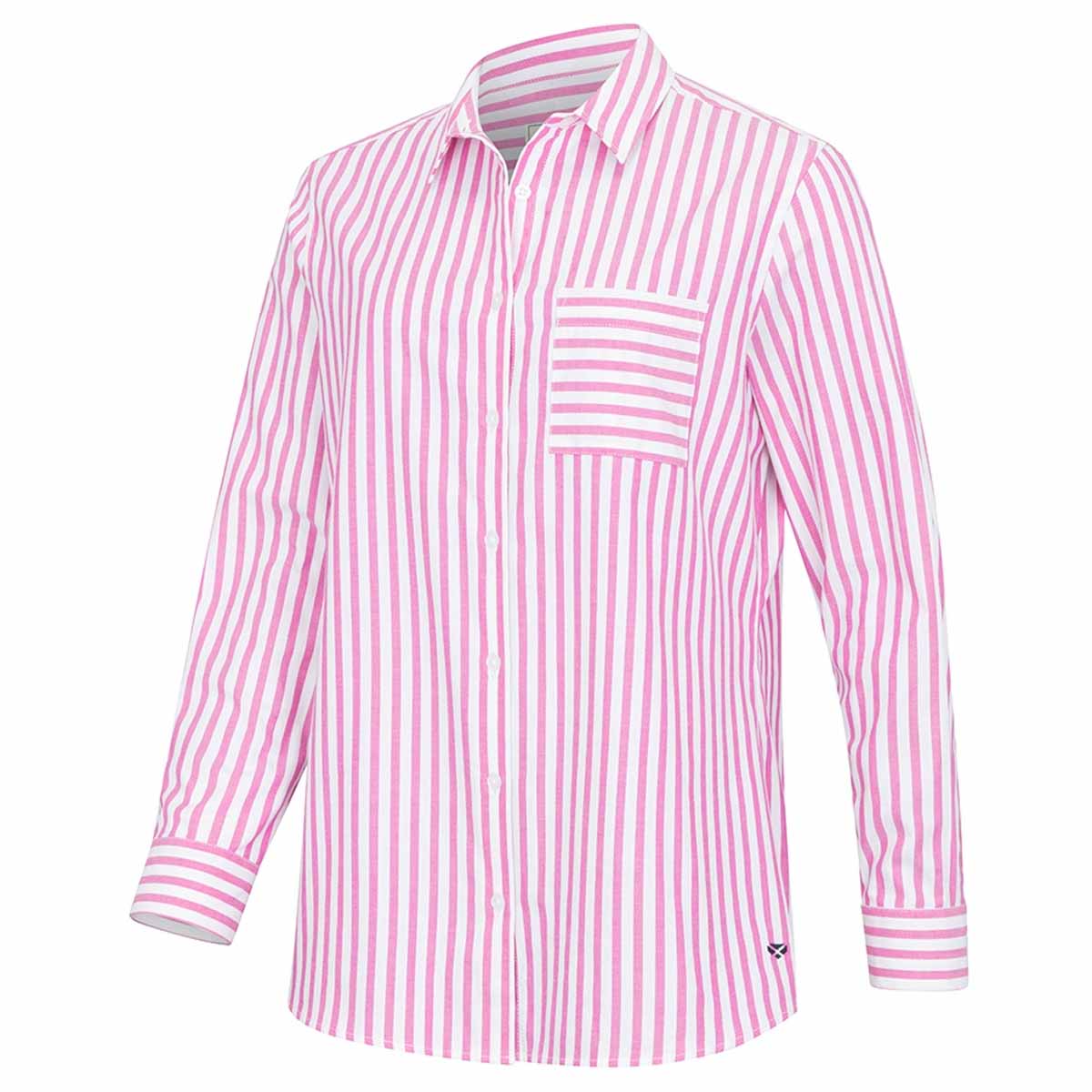 HOGGS OF FIFE Sophia Oversized Stripe Shirt - Womens - Pink