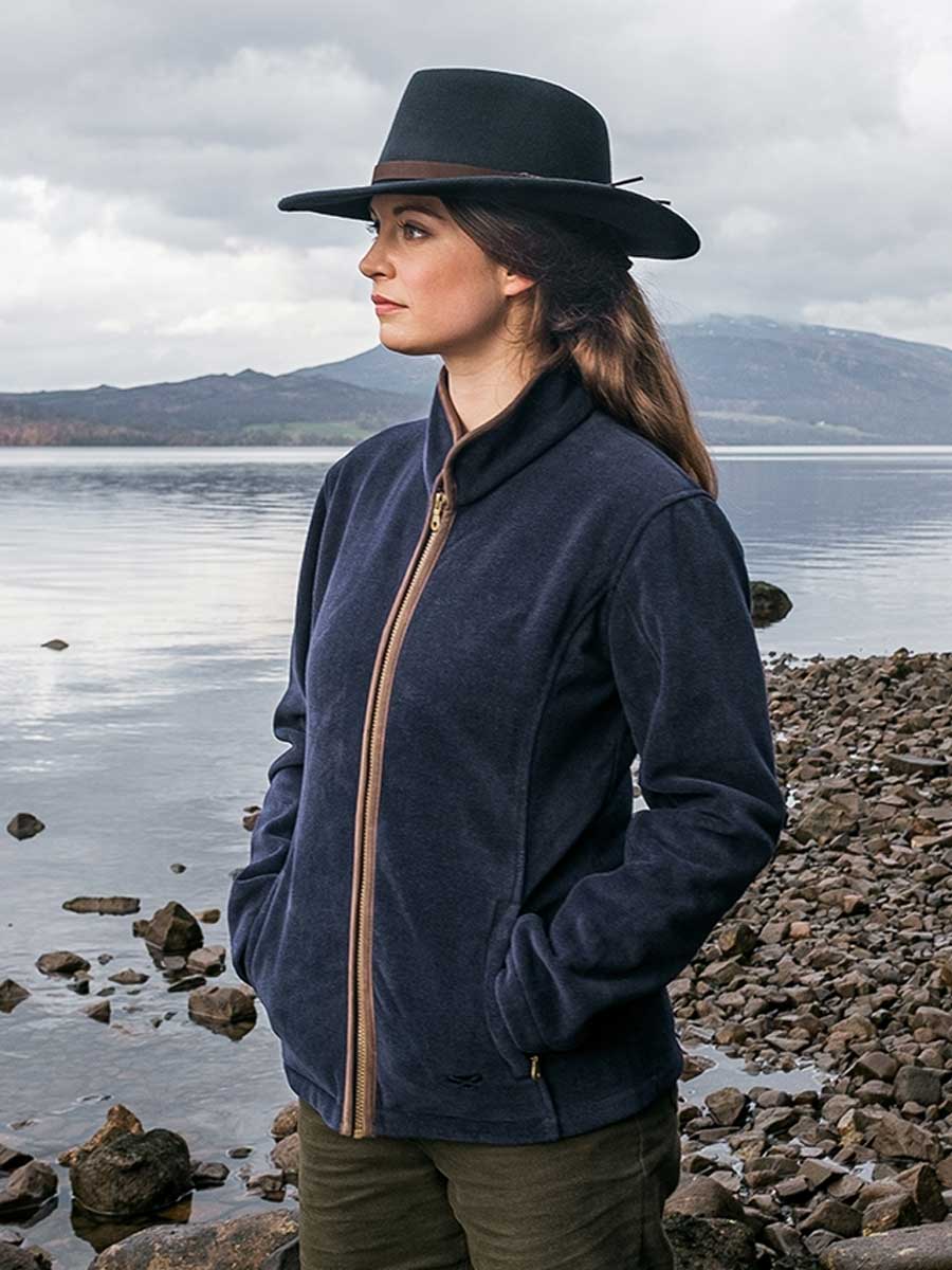 HOGGS OF FIFE Stenton Technical Fleece Jacket - Ladies - Midnight Navy