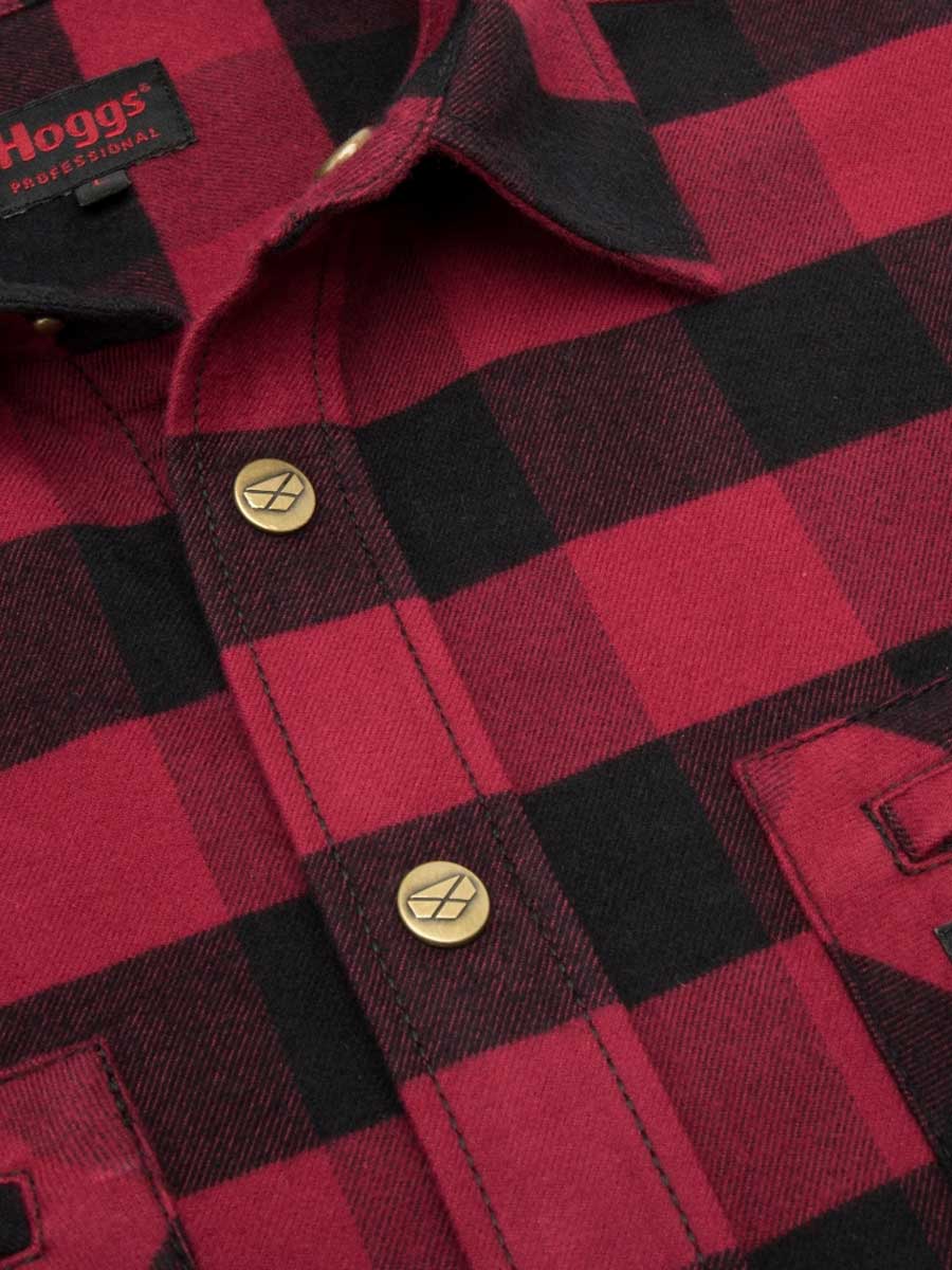 HOGGS OF FIFE Tentsmuir Flannel Shirt - Mens - Red & Black Check