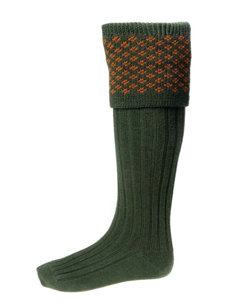 HOUSE OF CHEVIOT Boughton Shooting Socks - Mens - Spruce House Of Cheviot