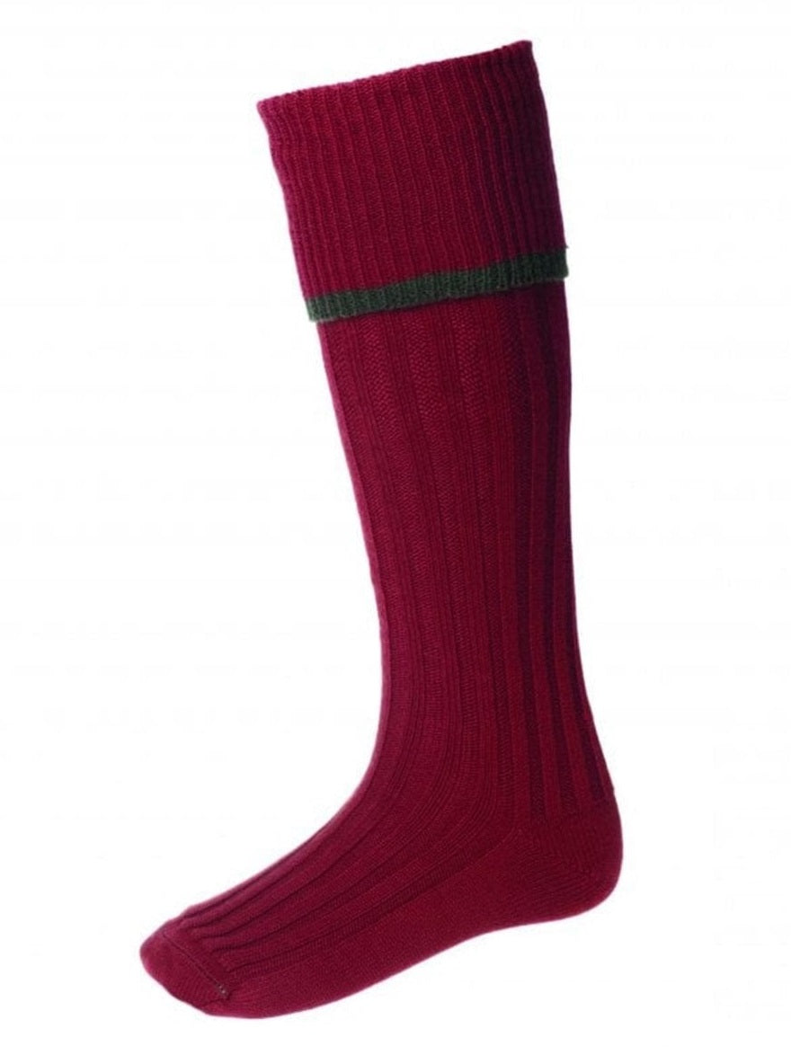 HOUSE OF CHEVIOT Estate Shooting Socks - Mens - Brick Red House Of Cheviot
