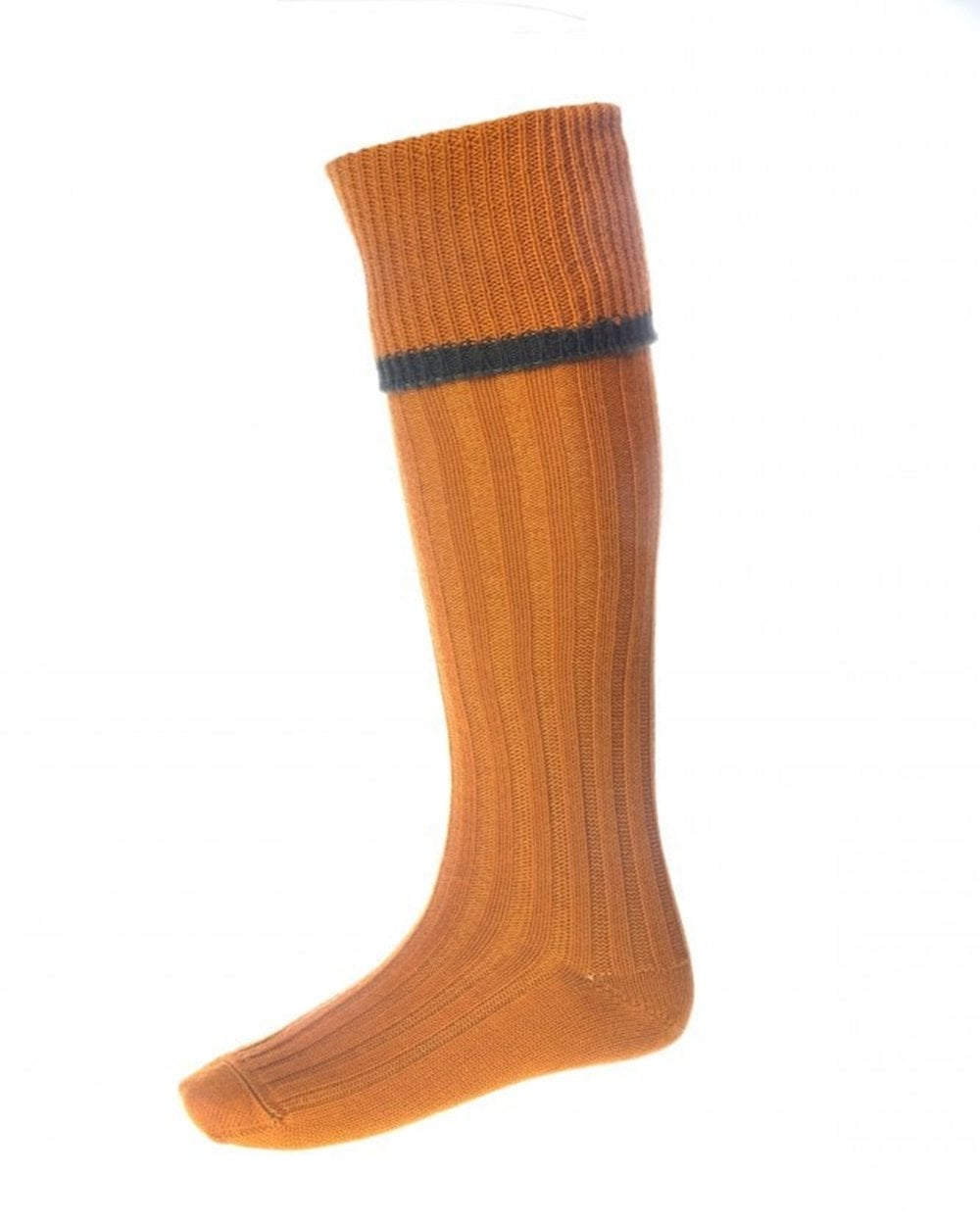HOUSE OF CHEVIOT Estate Shooting Socks - Mens - Ochre House Of Cheviot