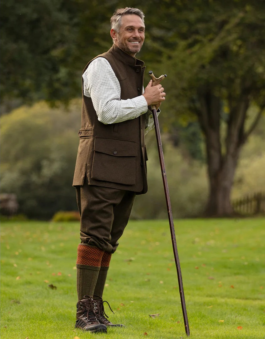 HOUSE OF CHEVIOT Herringbone Shooting Socks - Mens - Bracken House Of Cheviot
