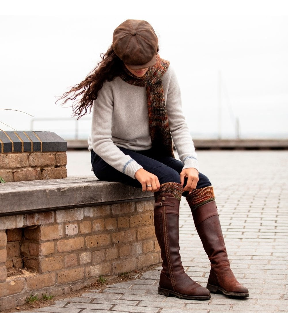 HOUSE OF CHEVIOT Lady Katrine Shooting Socks - Womens - Dark Olive House Of Cheviot