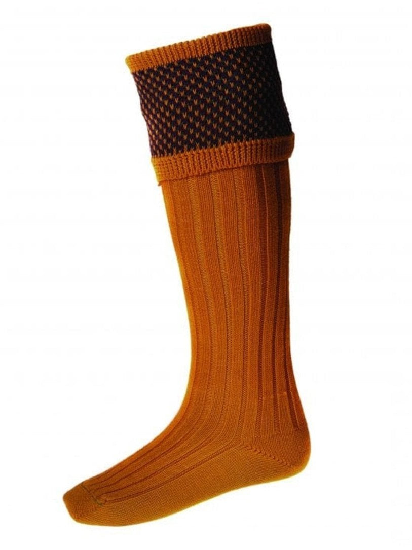 HOUSE OF CHEVIOT Tayside Shooting Socks - Mens - Ochre House Of Cheviot