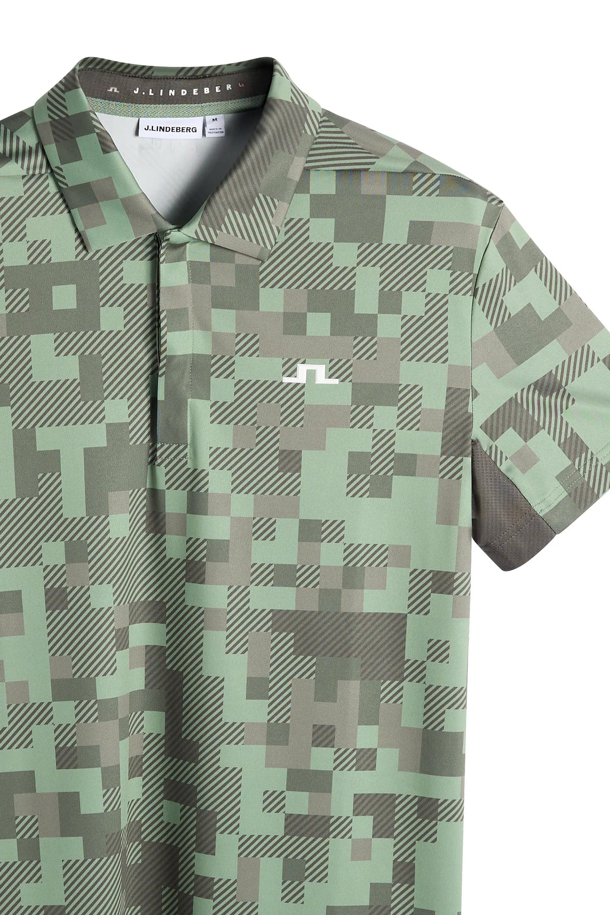 J.LINDEBERG Dario Tour Print Golf Polo Shirt – Men's – Limited Edition - Tour 26 Tonal Green