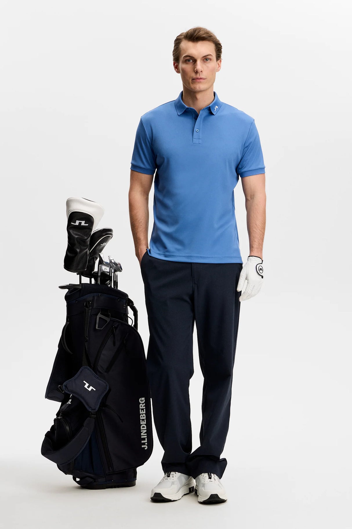 J.LINDEBERG KV Print Polo Shirt – Men’s – Federal Blue